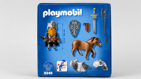 Zwerg und Pony mit Rüstung (9345)